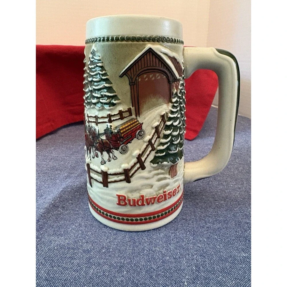 Vintage Limited Edition Collector's Budweiser 1984 Holiday Stein - Clydesdales